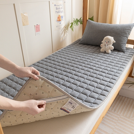 卡伦家纺 2025新款全棉色织水洗棉夹棉床垫单人学生宿舍床垫 绅士灰