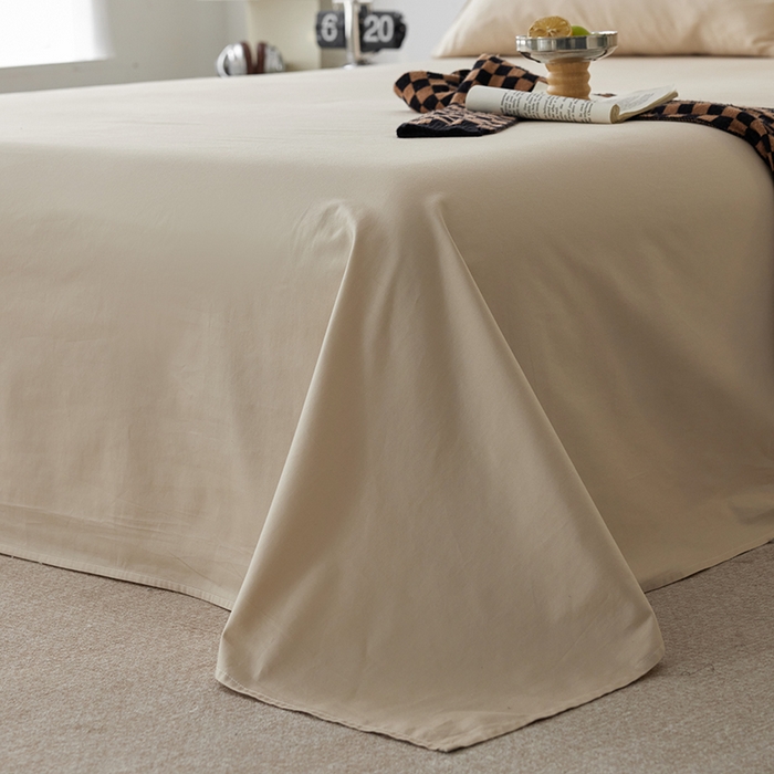 91家纺网 家纺一手货源 找家纺 安莱生活 2024新款100s全棉贡缎单床单 棕色