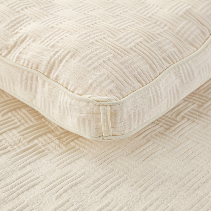 91家纺网 家纺一手货源 找家纺 居易简 2025秋冬新款直播华夫格大豆被冬被立体包边订棉工艺水洗棉大豆被 奶白