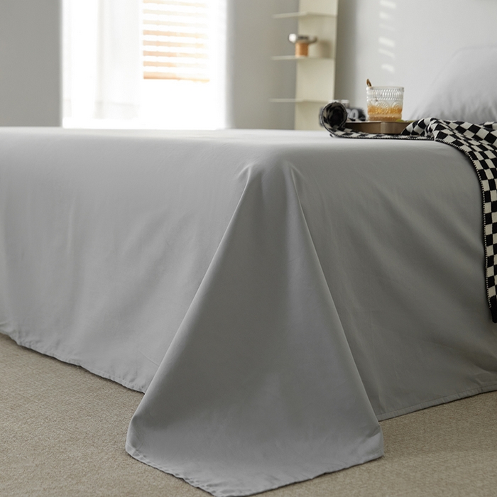 91家纺网 家纺一手货源 找家纺 安莱生活 2024新款100s全棉贡缎单床单 红灰