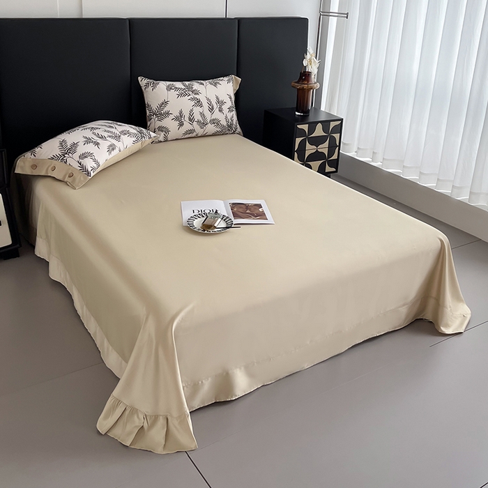 91家纺网 家纺一手货源 找家纺 艾迪尚家纺 2025新款柔丝茸磨毛印花纽扣款单床单 海莉