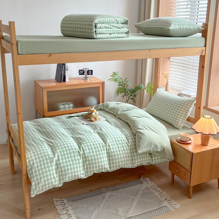 91家纺网 家纺一手货源 找家纺 吉象 2025新款水洗棉学生三件套 春风曲