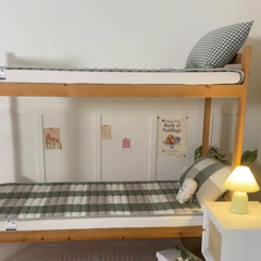 91家纺网 家纺一手货源 找家纺 卡伦家纺 2025新款全棉色织水洗棉夹棉床垫单人学生宿舍床垫 蓝大格