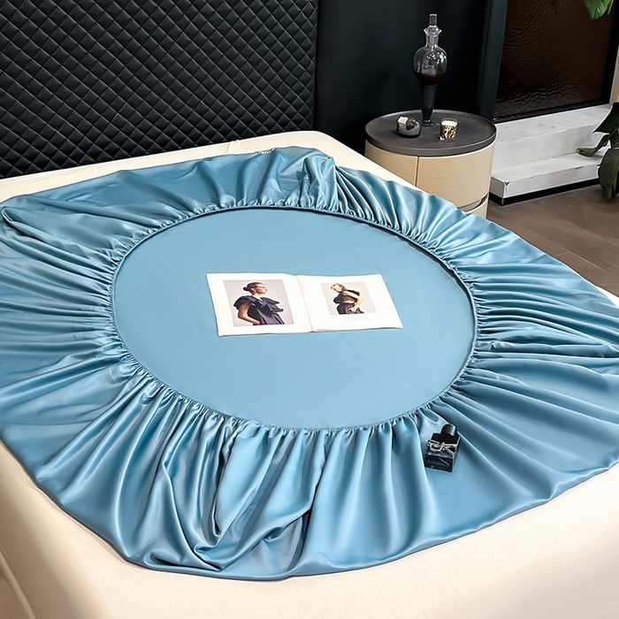 91家纺网 家纺一手货源 找家纺 露梦家纺 2025新款A类水洗原棉刺绣款床笠-星辰系列（提供买家秀） 星辰-冰蓝