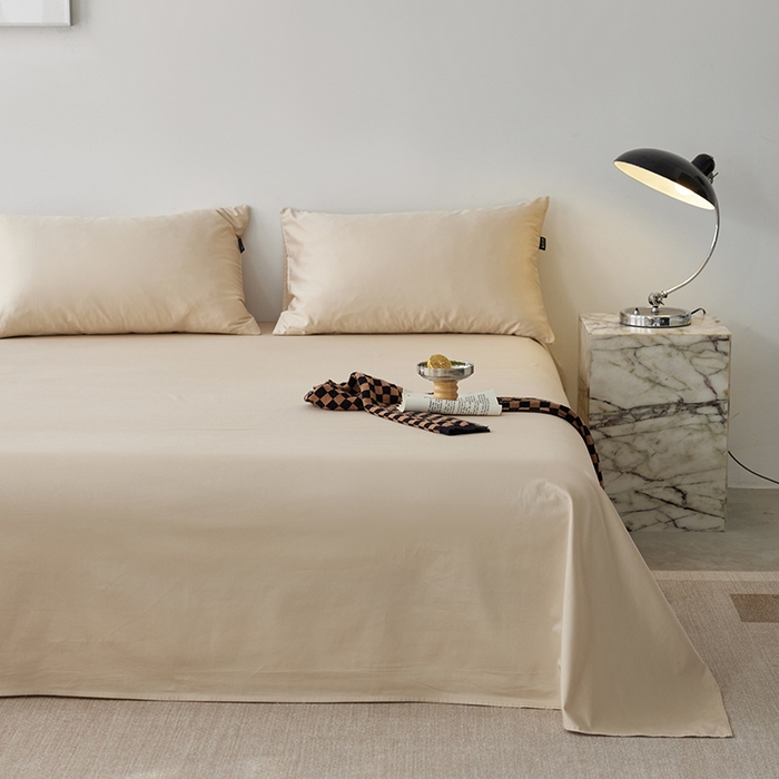 91家纺网 家纺一手货源 找家纺 安莱生活 2024新款100s全棉贡缎单床单 棕色