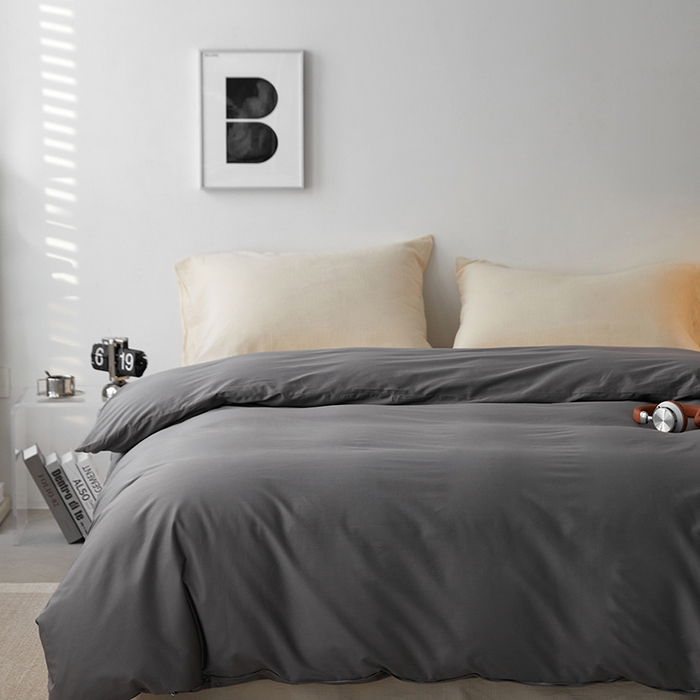 91家纺网 家纺一手货源 找家纺 安莱生活 2024新款100s全棉贡缎单被套 帝都灰