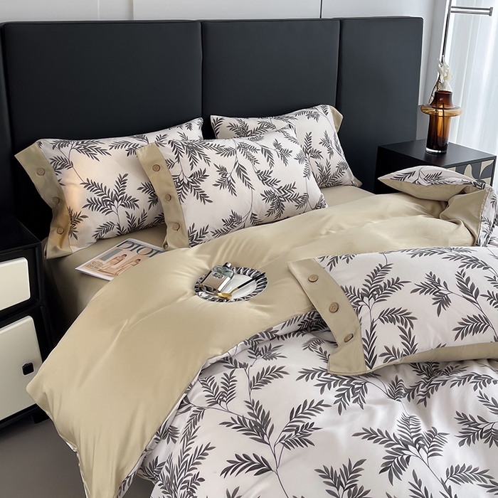 91家纺网 家纺一手货源 找家纺 艾迪尚家纺 2025新款柔丝茸磨毛印花纽扣款四件套 海莉