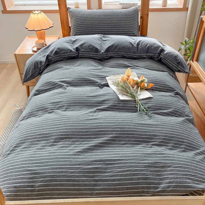 91家纺网 家纺一手货源 找家纺 吉象 2025新款水洗棉学生三件套 拿铁