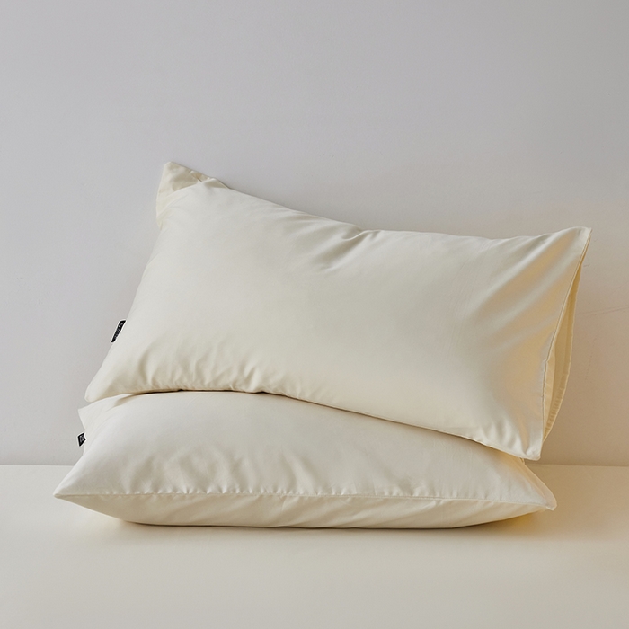 91家纺网 家纺一手货源 找家纺 安莱生活 2024新款100s全棉贡缎单枕套 月光白