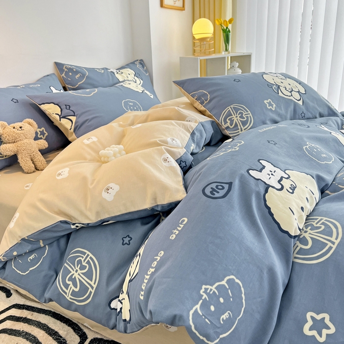 91家纺网 家纺一手货源 找家纺 西引力 2024新款全棉印花单被套 可爱小象