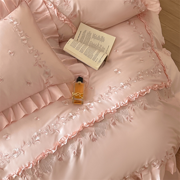 91家纺网 家纺一手货源 找家纺 美娘阁2025新款双股长绒棉居家款四件套 苏菲的梦