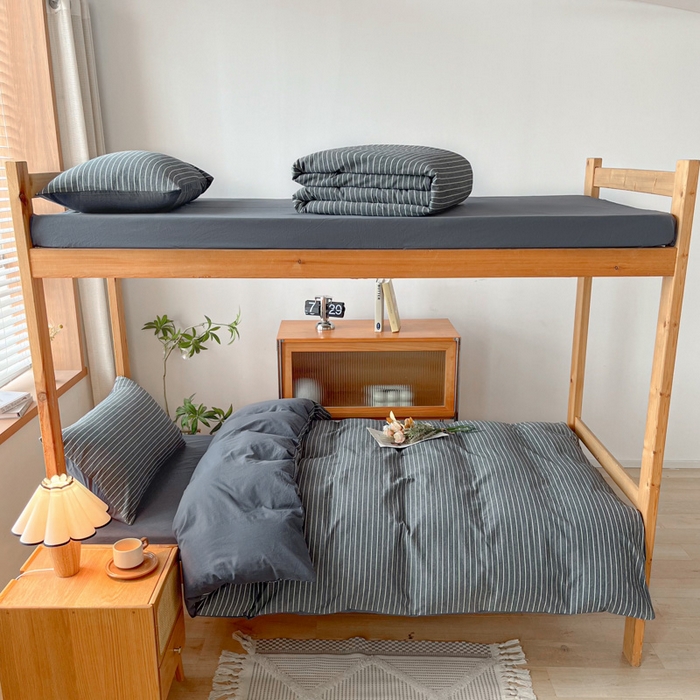 91家纺网 家纺一手货源 找家纺 吉象 2025新款水洗棉学生三件套 拿铁