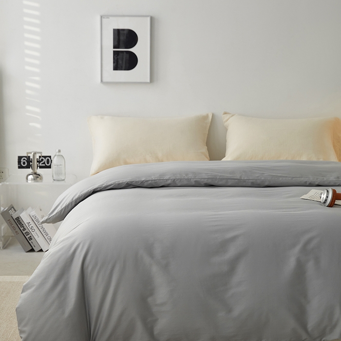 91家纺网 家纺一手货源 找家纺 安莱生活 2024新款100s全棉贡缎单被套 红灰