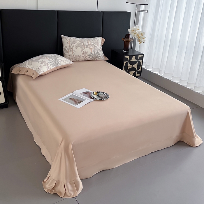 91家纺网 家纺一手货源 找家纺 艾迪尚家纺 2025新款柔丝茸磨毛印花纽扣款单床单 雾岛-米