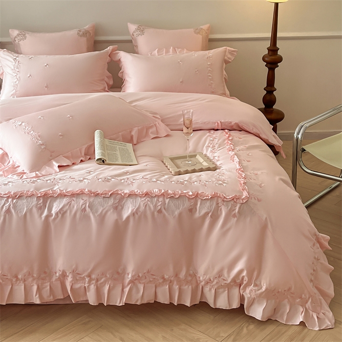 91家纺网 家纺一手货源 找家纺 美娘阁2025新款双股长绒棉居家款四件套 苏菲的梦