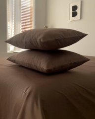 91家纺网 家纺一手货源 找家纺 安莱生活 2024新款100s全棉贡缎单枕套 咖啡