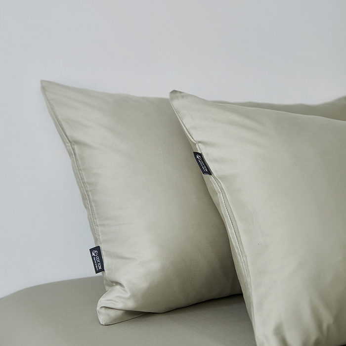 91家纺网 家纺一手货源 找家纺 安莱生活 2024新款100s全棉贡缎单枕套 木绿