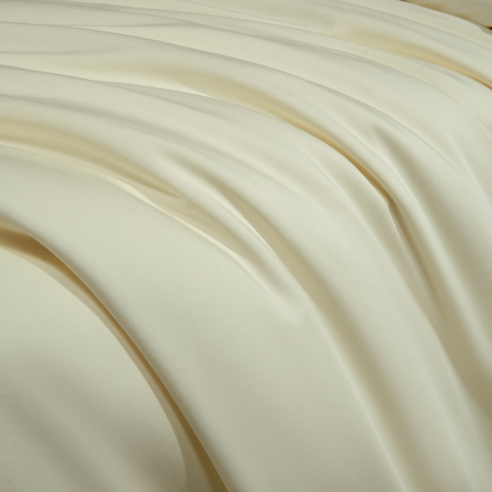 91家纺网 家纺一手货源 找家纺 安莱生活 2024新款100s全棉贡缎四件套 月光白