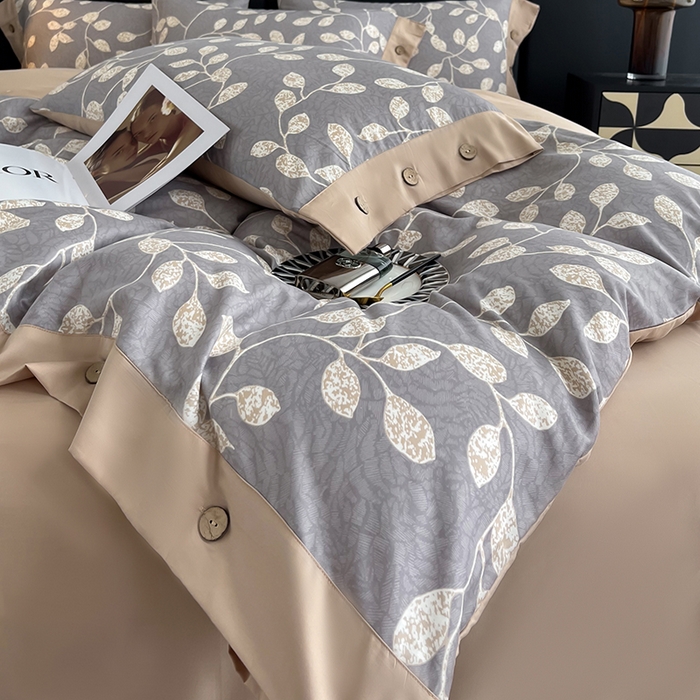 91家纺网 家纺一手货源 找家纺 艾迪尚家纺 2025新款柔丝茸磨毛印花纽扣款四件套 碧秋