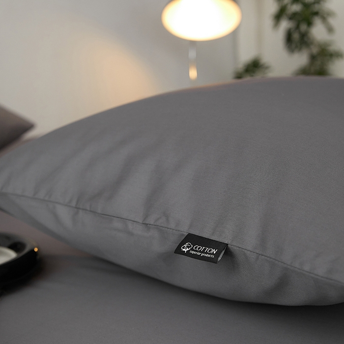 91家纺网 家纺一手货源 找家纺 安莱生活 2024新款100s全棉贡缎单枕套 帝都灰