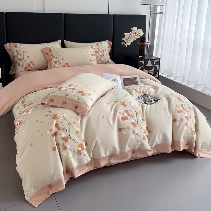 91家纺网 家纺一手货源 找家纺 艾迪尚家纺 2025新款柔丝茸磨毛印花纽扣款单被套 夏木之梦