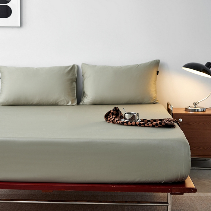 91家纺网 家纺一手货源 找家纺 安莱生活 2024新款100s全棉贡缎单床笠 木果