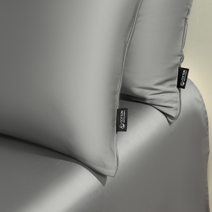 91家纺网 家纺一手货源 找家纺 安莱生活 2024新款100s全棉贡缎四件套 帝都灰