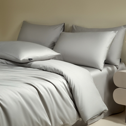 安莱生活 2024新款100s全棉贡缎四件套 高级灰