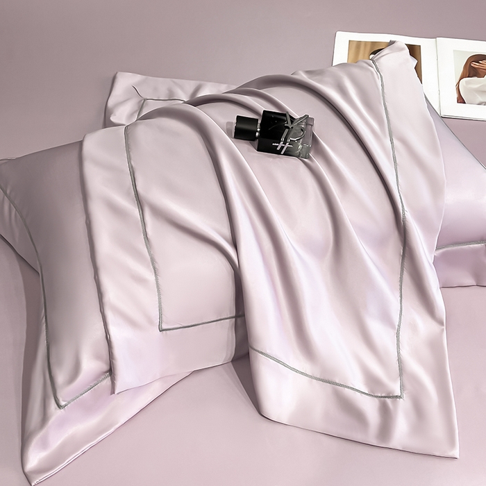 91家纺网 家纺一手货源 找家纺 露梦家纺 2025新款A类水洗原棉刺绣款床笠-星辰系列（提供买家秀） 星辰-丁香紫