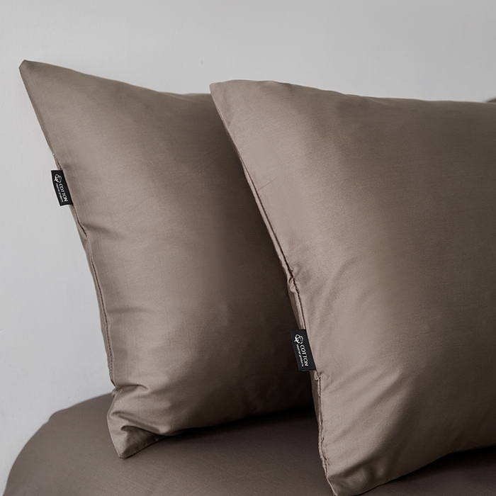 91家纺网 家纺一手货源 找家纺 安莱生活 2024新款100s全棉贡缎单枕套 咖啡