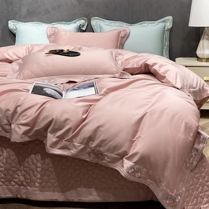 美娘阁2025新款双股长绒棉居家款四件套 邂逅（豆沙）