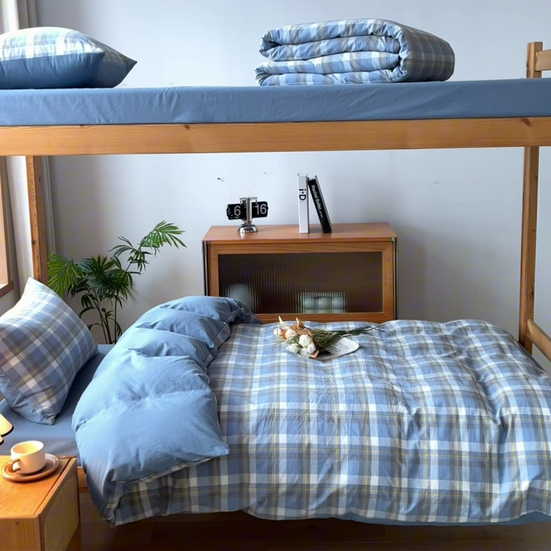 91家纺网 家纺一手货源 找家纺 （总）吉象 2025新款水洗棉学生三件套