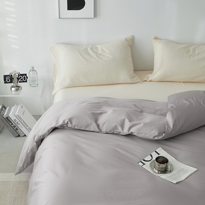 91家纺网 家纺一手货源 找家纺 安莱生活 2024新款100s全棉贡缎单被套 银灰