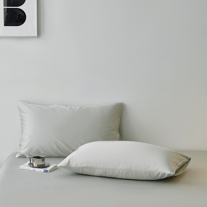 91家纺网 家纺一手货源 找家纺 安莱生活 2024新款100s全棉贡缎单枕套 高级灰