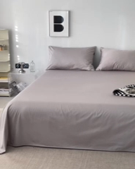 91家纺网 家纺一手货源 找家纺 安莱生活 2024新款100s全棉贡缎单床单 红灰