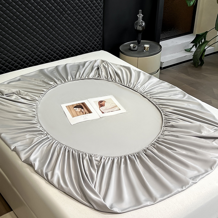 91家纺网 家纺一手货源 找家纺 露梦家纺 2025新款A类水洗原棉刺绣款床笠-星辰系列（提供买家秀） 星辰-薄雾灰