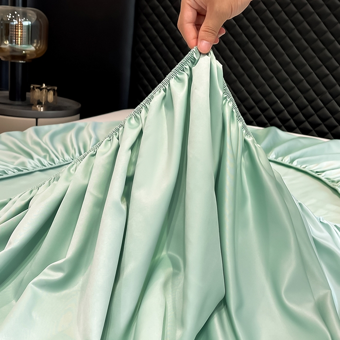 91家纺网 家纺一手货源 找家纺 露梦家纺 2025新款A类水洗原棉刺绣款床笠-星辰系列（提供买家秀） 星辰-海盐绿