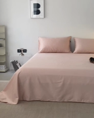 91家纺网 家纺一手货源 找家纺 安莱生活 2024新款100s全棉贡缎单床单 虾粉