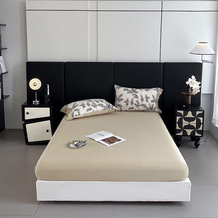 艾迪尚家纺 2025新款柔丝茸磨毛印花纽扣款单床笠 海莉