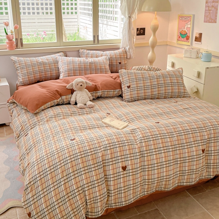 91家纺网 家纺一手货源 找家纺 玉海棠 2024新款AB版软糯针织棉印花四件套 格调-红-