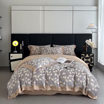 91家纺网 家纺一手货源 找家纺 （总）艾迪尚家纺 2025新款柔丝茸磨毛印花纽扣款四件套 送吊牌