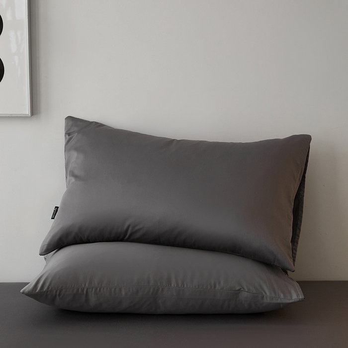 91家纺网 家纺一手货源 找家纺 安莱生活 2024新款100s全棉贡缎单枕套 帝都灰