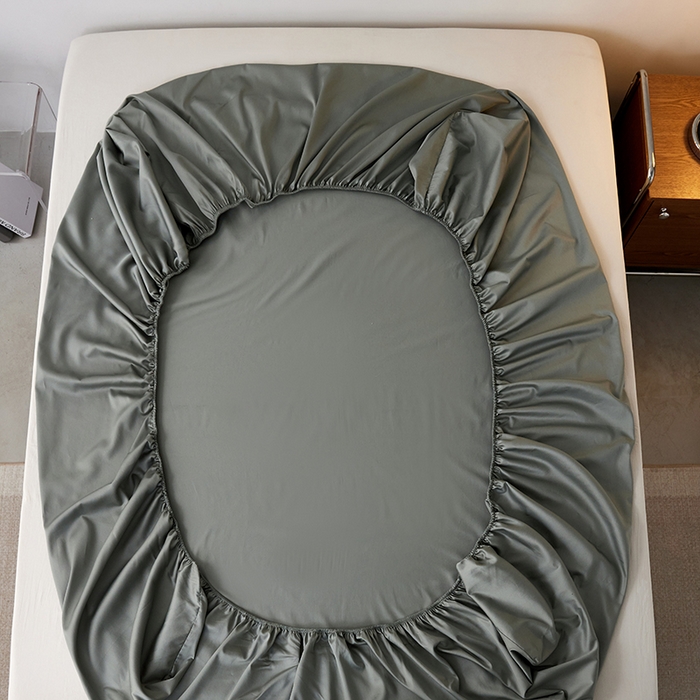 91家纺网 家纺一手货源 找家纺 安莱生活 2024新款100s全棉贡缎单床笠 水绿