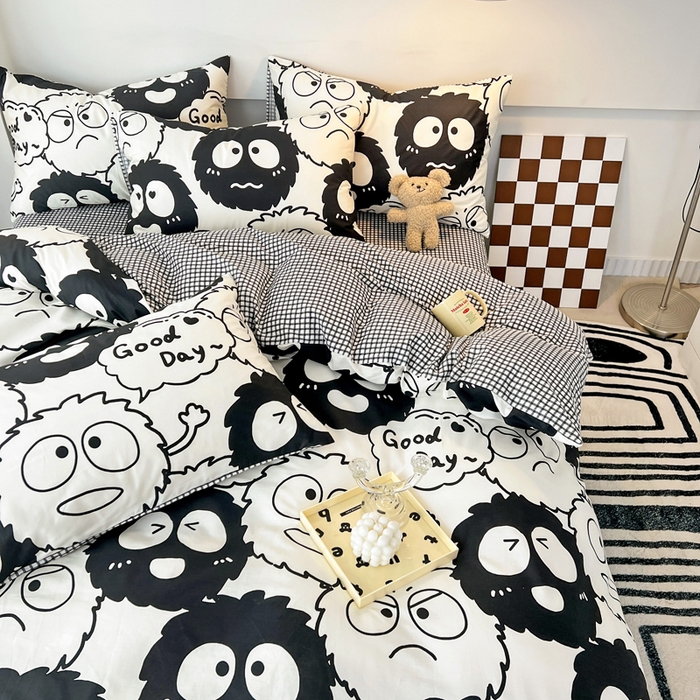 91家纺网 家纺一手货源 找家纺 西引力 2024新款全棉印花单被套 煤球