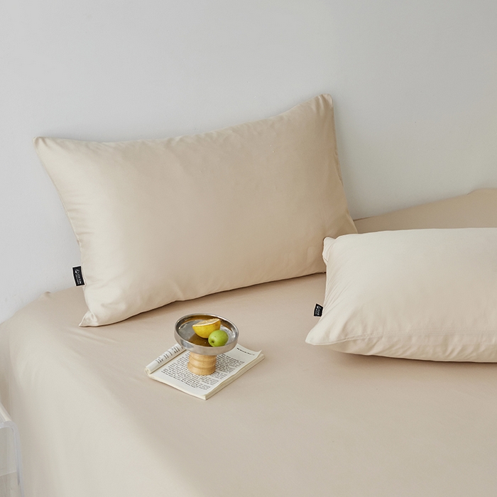 91家纺网 家纺一手货源 找家纺 安莱生活 2024新款100s全棉贡缎单枕套 棕灰