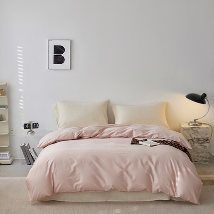 安莱生活 2024新款100s全棉贡缎单被套 虾粉
