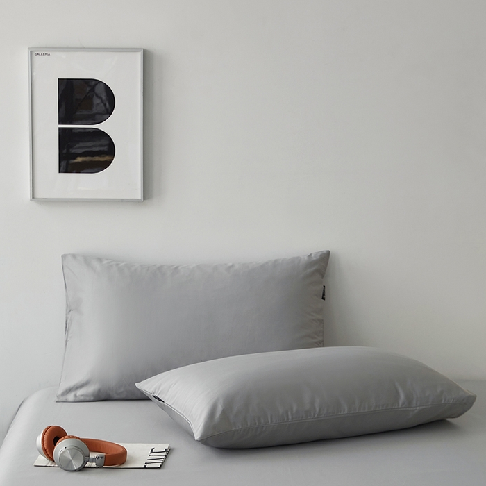 91家纺网 家纺一手货源 找家纺 安莱生活 2024新款100s全棉贡缎单枕套 红灰