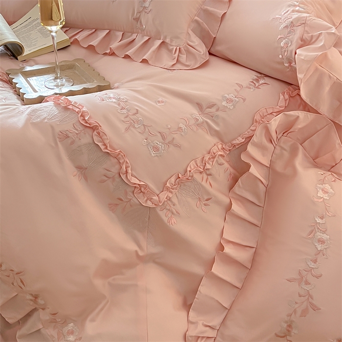 91家纺网 家纺一手货源 找家纺 美娘阁2025新款双股长绒棉居家款四件套 苏菲的梦