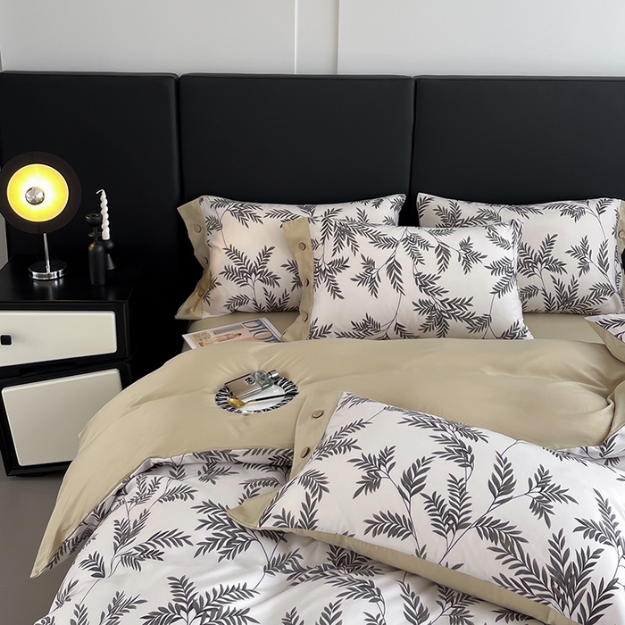 91家纺网 家纺一手货源 找家纺 艾迪尚家纺 2025新款柔丝茸磨毛印花纽扣款四件套 海莉