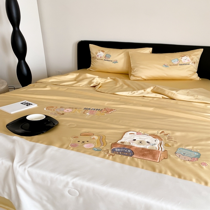 91家纺网 家纺一手货源 找家纺 优然居家纺 2024新款儿童天丝夏被系列 黄油面包